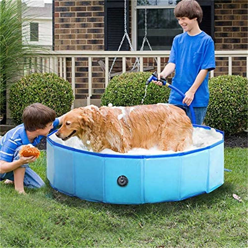Cadă de animale de companie portabile durabile, piscină pliabilă pliabilă de baie pentru câini