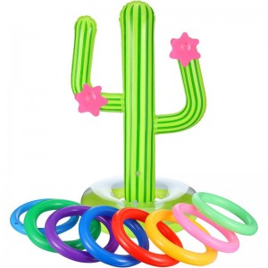 Gonflabil Cactus Ring Toss Game Set plutitor, Cactus Game Float